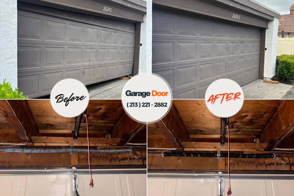 Before and after: garage door repair Wind Gap, PA